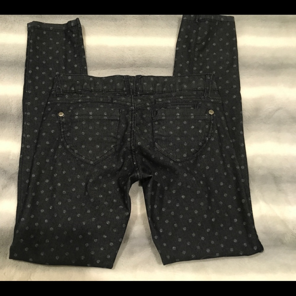 JOLT JEANS dark-wash polka dot skinny jean S1